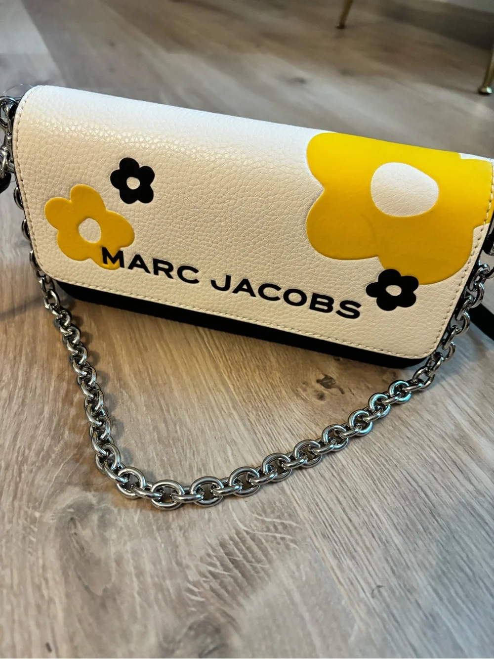 Marc Jacobs Black White and Yellow Floral Crossbody